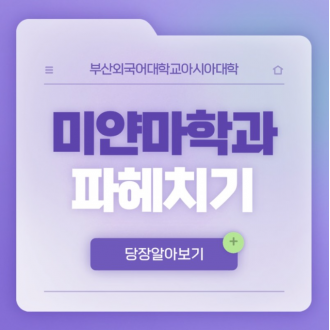 부산외대 미얀마어과 파헤치기